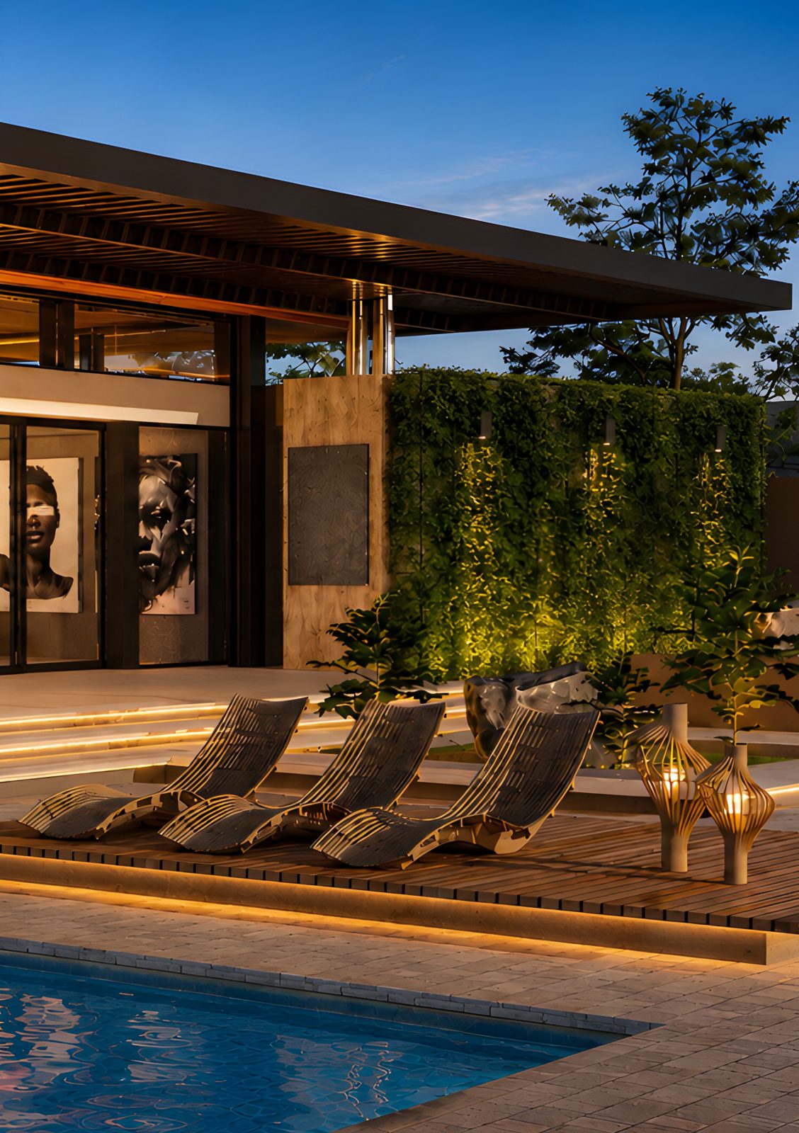Residence PZ at Zululami Coastal Estate at dusk